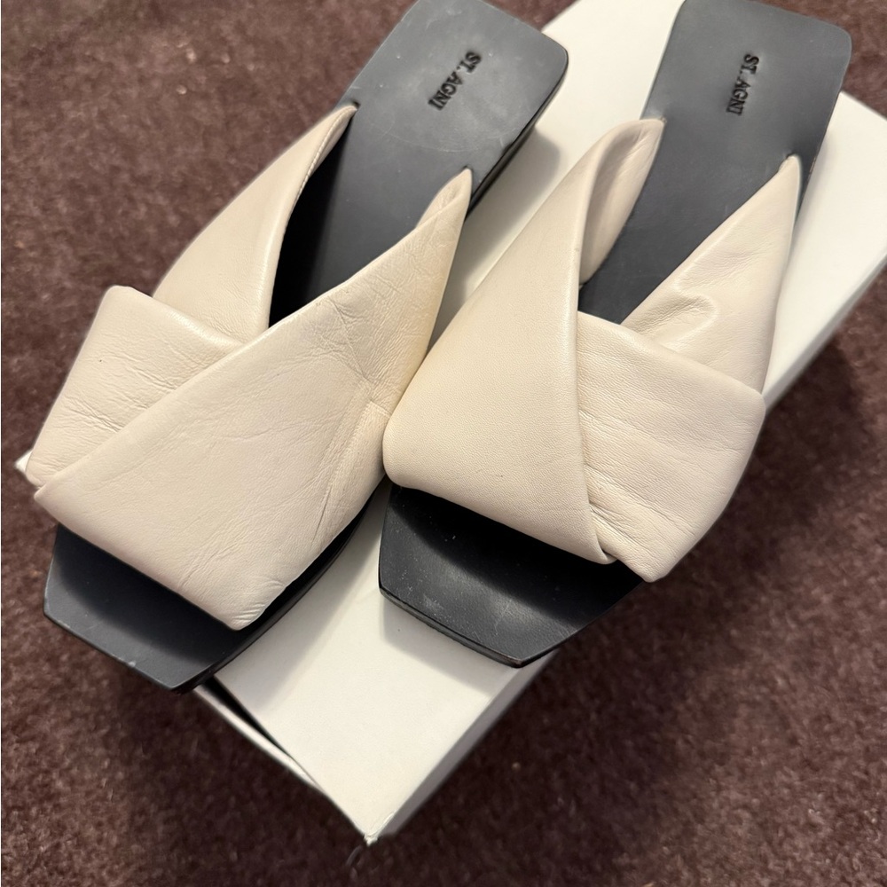 St. Agni Cream Women's Slide Sandals